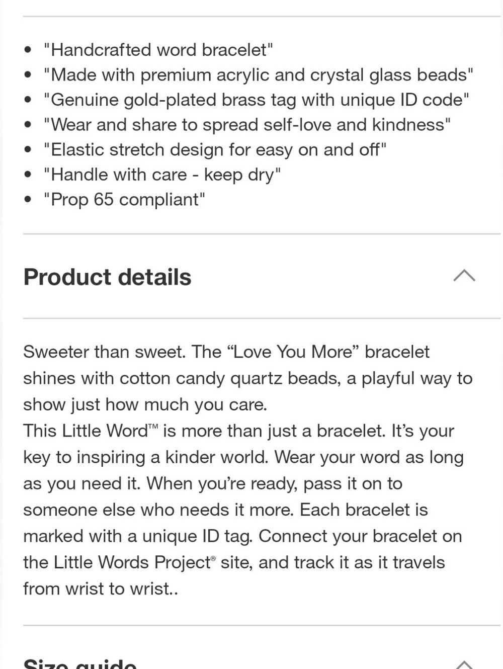 Little Words Project "Love You More" Beaded Bracelet - Picture 5 of 9
